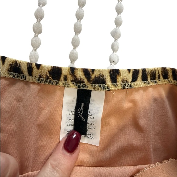 J. Crew Ruched Bandeau One Piece in Leopard Print size 10 - Picture 2 of 6
